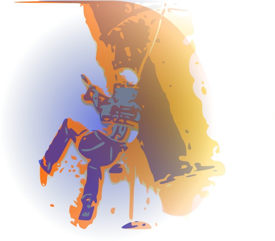 graphic image of a climber on a rock