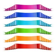 Set of Color Ribbons Stock Vector Illustration