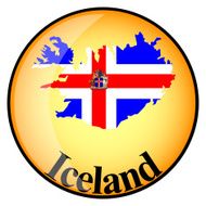 orange button with the image maps of Iceland