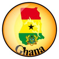 orange button with the image maps of Ghana