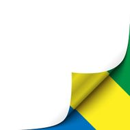 Curled up Paper Corner on Gabonese Flag Background Vector Illustration