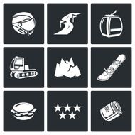 Downhill Skiing icons Vector Illustration