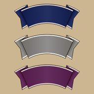 Blue gray and purple ribbon set