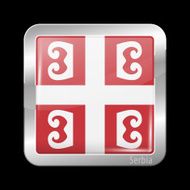 Flag of Serbia Metal Icons N2