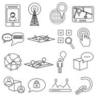 Locations and maps icons set