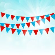 Color party flags on sunny background N2