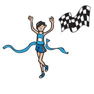 Man running finish line