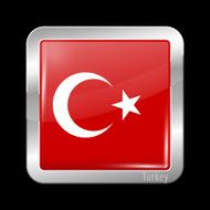 Flag of Turkey Metal Icons N2