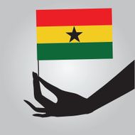 Hand with Ghana flag