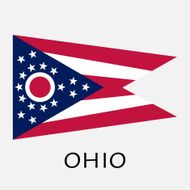 Ohio state flag of America isolated on white background