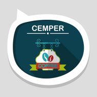 Coffee shop signs flat icon with long shadow eps10 N55