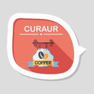 Coffee shop signs flat icon with long shadow eps10 N56