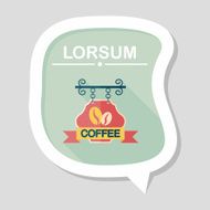 Coffee shop signs flat icon with long shadow eps10 N57