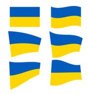 Set of ukrainian flags