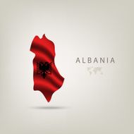 Flag of ALBANIA as a country with shadow