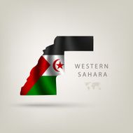 Flag of WESTERN SAHARA as a country with shadow