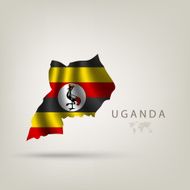 Flag of UGANDA as a country with shadow