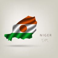 Flag of NIGER as a country with shadow