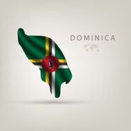 Flag of DOMINICA as a country with shadow