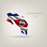 Flag of COSTA RICA as a country with shadow