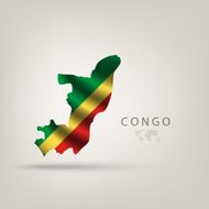 Flag of CONGO as a country with shadow