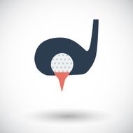 Golf flat single icon