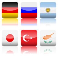 square national flags icon set