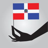 Hand with the Dominican Republic flag