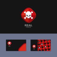 Logo Pirate business card for real pirate Skull and bones