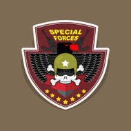 Military Emblem with a skull and the weapon