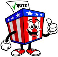 Ballot Box Mascot with Thumbs Up
