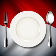 Vector table setting on Indonesia flag background