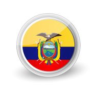 Vector rounded flag button icon of Ecuador