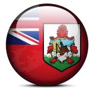Map with Dot Pattern on flag button of Bermuda