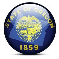 Map on flag button of USA Oregon State