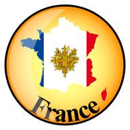 orange button with the image maps of France