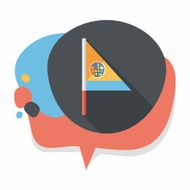 Flag flat icon with long shadow N7