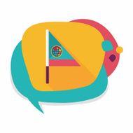 Flag flat icon with long shadow N8