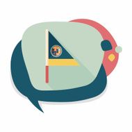Flag flat icon with long shadow N9