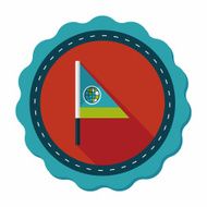 Flag flat icon with long shadow N10