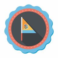 Flag flat icon with long shadow N11