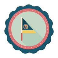 Flag flat icon with long shadow N12