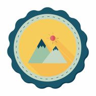 Mountain tourist flat icon with long shadow N9