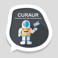 Space Astronaut flat icon with long shadow eps10 N46