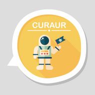 Space Astronaut flat icon with long shadow eps10 N47