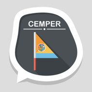 Flag flat icon with long shadow N13