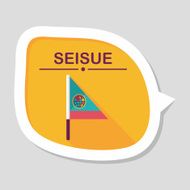 Flag flat icon with long shadow N14