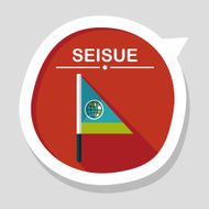 Flag flat icon with long shadow N15