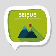 Mountain tourist flat icon with long shadow N10