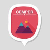 Mountain tourist flat icon with long shadow N12